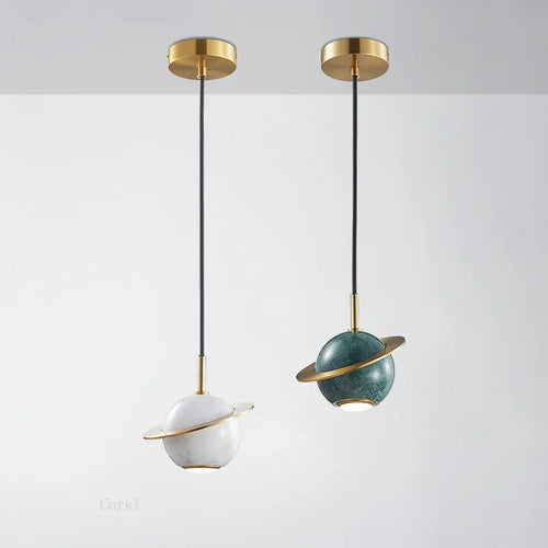 Suspension led marbre design moderne