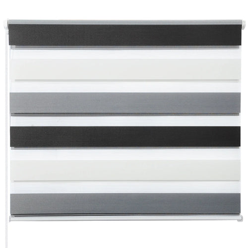 Store enrouleur double persienne tissu pour chambre salon - vue 2 sur 7