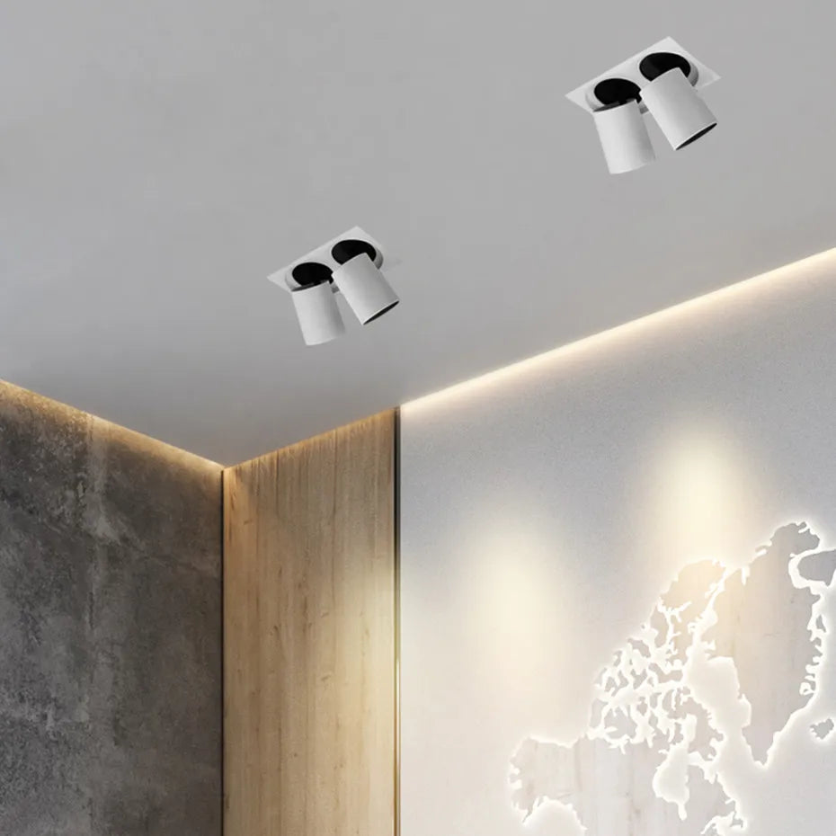 spot encastré led carré télescopique rotation flexible pour maison - vue 4 sur 10