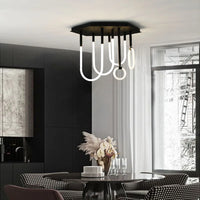 Nordic style minimalist line combination dimmable LED chandelier