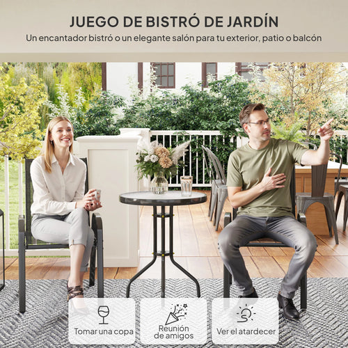 ensemble table et chaises terrasse extérieur 3 pièces