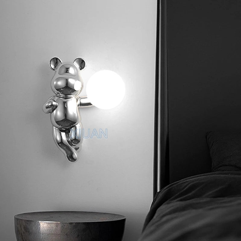 applique murale ours en résine et verre pour enfant - vue 6 sur 18