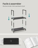 SONGMICS Shoe Rack, 10 Tiers, Narrow Shoe Rack, 28 x 45 x 173 cm, Metal Frame, Non-Woven Fabric Shelves, Hallway, Bedroom