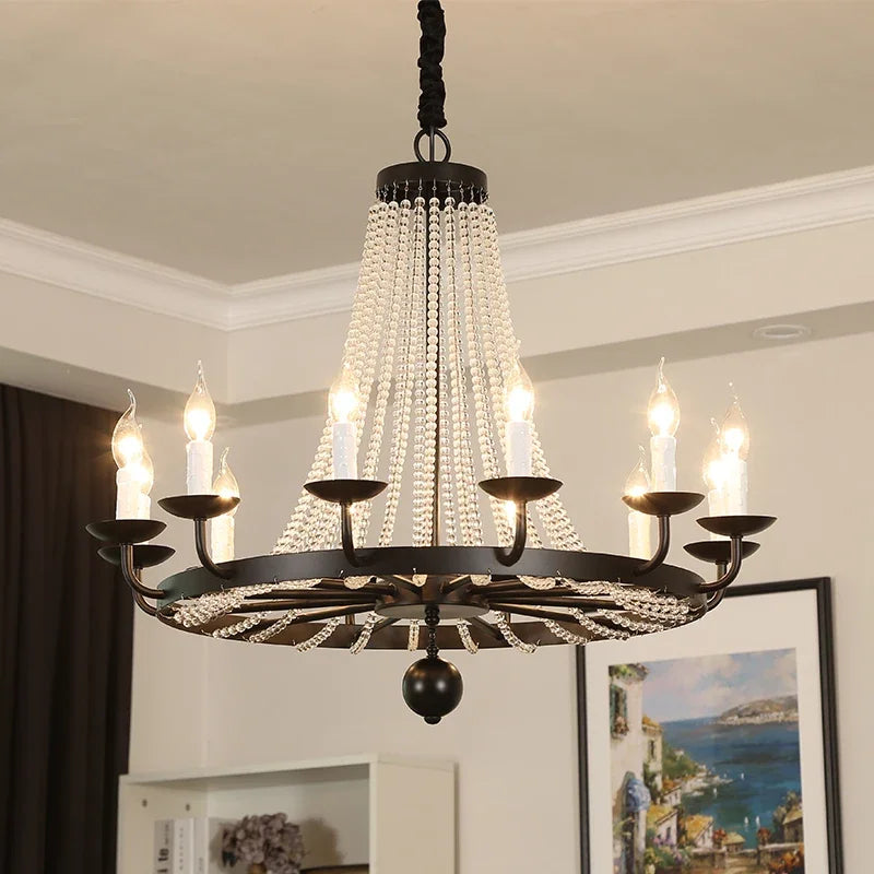 Nordic LED crystal chandelier for home decoration, bedroom and restaurant lighting, romantic and warm luxury crystal chandelier - vue 3 sur 10