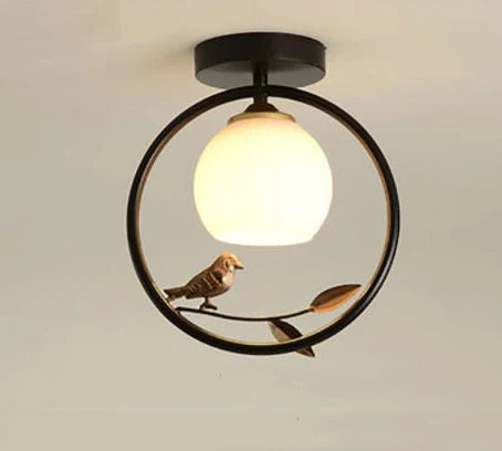plafonnier nordique créatif avec motif oiseau pour balcon - vue 10 sur 10