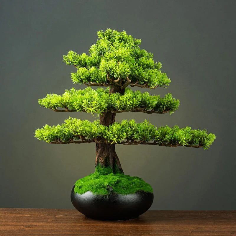 DIY Potted Bonsai for Home Decoration, False Tree, Living Room, Chinese Style, Hotel Porch Landscape, Green Plant Decoration - vue 5 sur 23