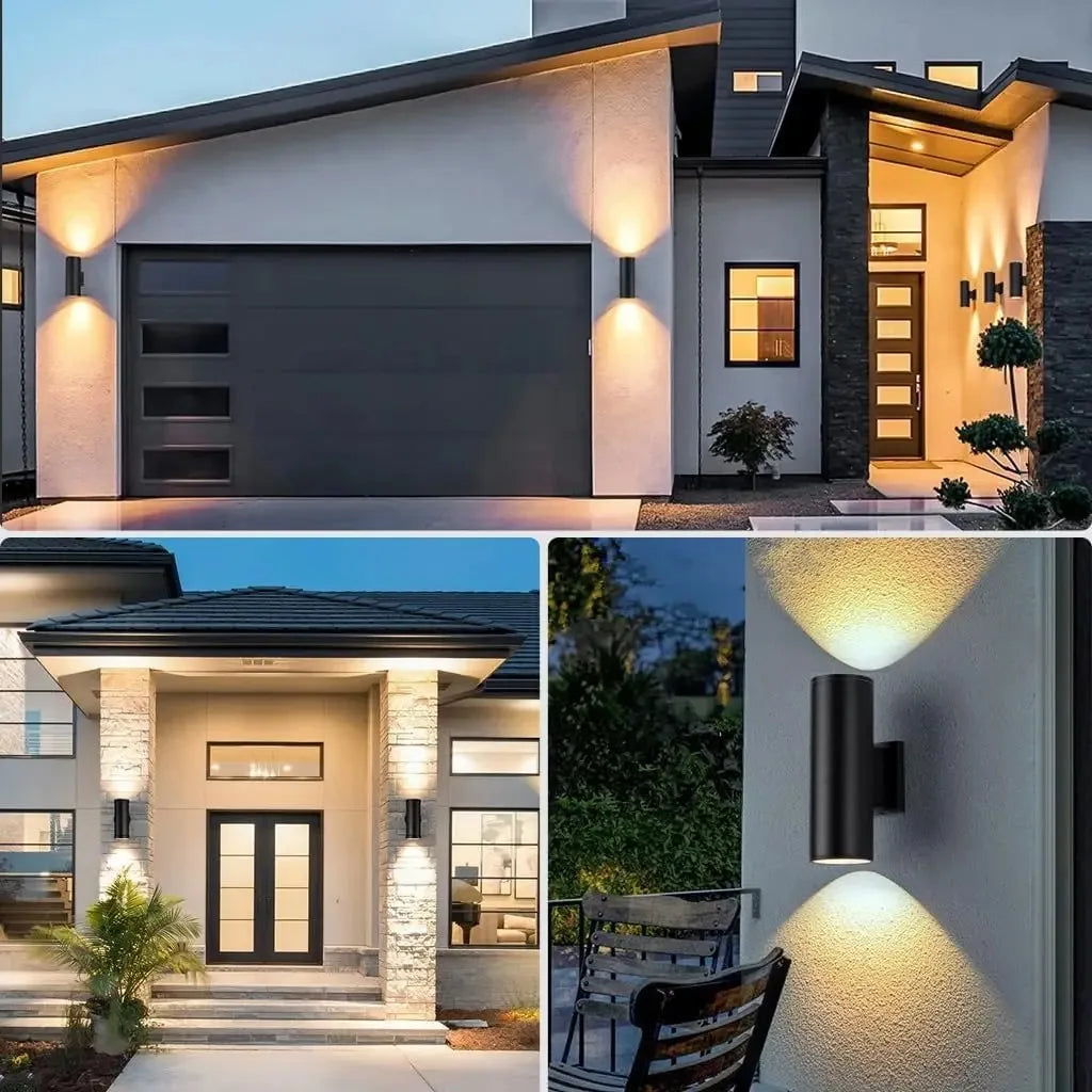 applique murale moderne double tête éclairage extérieur étanche jardin - vue 4 sur 14