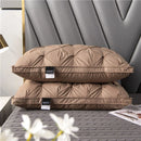 Five-star hotel down comfort pillow, 3D embossed pillow, neck support pillow, white goose down pillow core