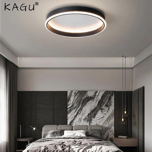 Simple round modern LED ceiling light for bedroom and living room - vue 2 sur 12