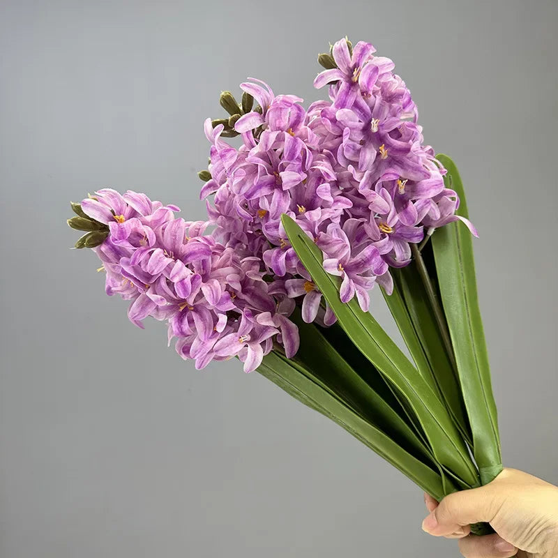 Set of 2 realistic artificial hyacinth flowers for indoor decoration - vue 3 sur 11