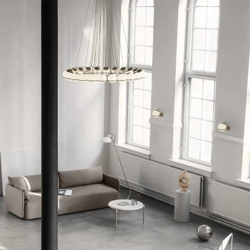 Minimalist glass chandelier for elegant interior decoration - vue 6 sur 12