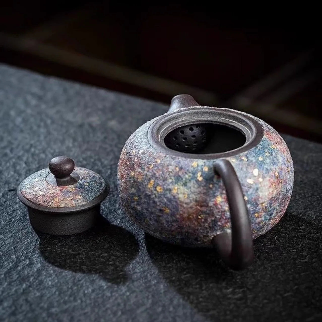 Théière xishi artisanale céramique style rétro chinois coffret - vue 3 sur 7