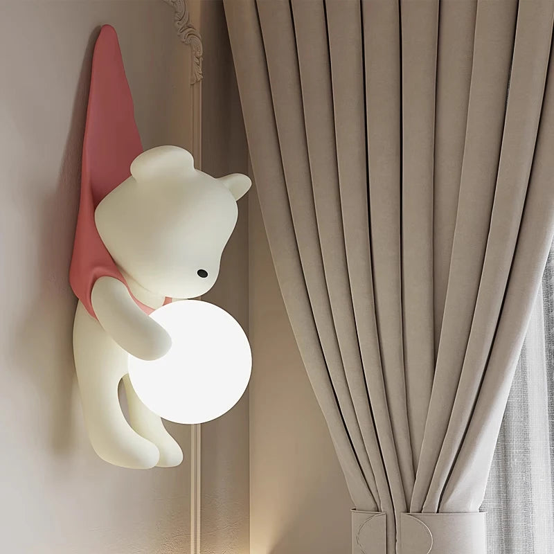 applique murale nordique décorative en résine en forme d'ours pour maison