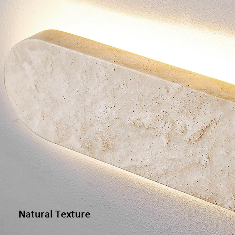 Scandinavie Wabi Sabi Hôtel Couloir Cour Entrée Moderne Pierre Naturelle Extérieure Beige 40CM LED Applique Étanche Appliques Murales - vue 7 sur 7