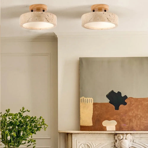 plafonnier en marbre wabi sabi pour décoration intérieure et extérieure - vue 3 sur 6