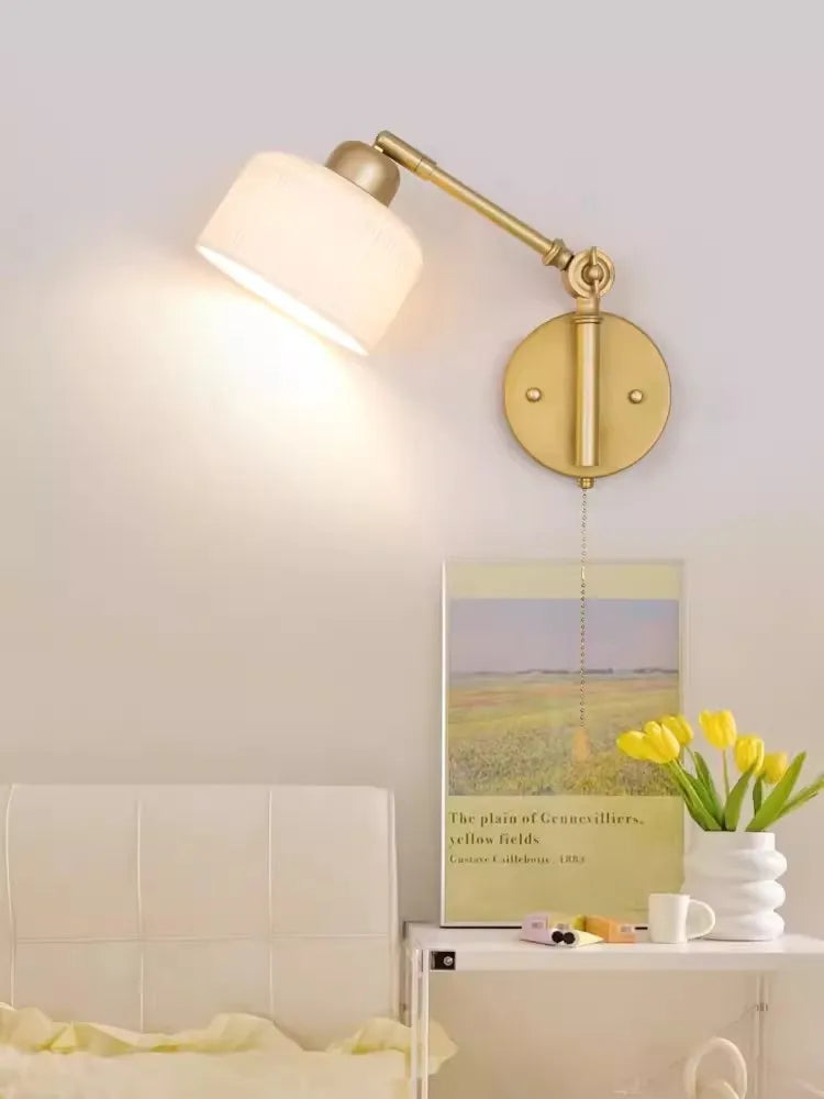 Applique murale nordique en céramique avec bras rotatif rétractable - vue 4 sur 8