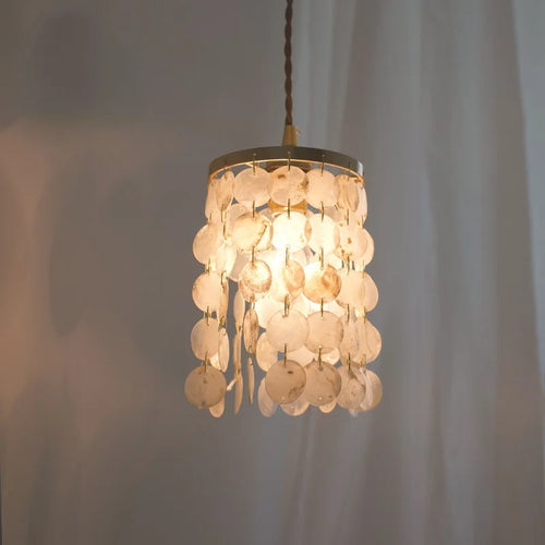Suspension de luxe en cuivre avec coquillages naturels rétro