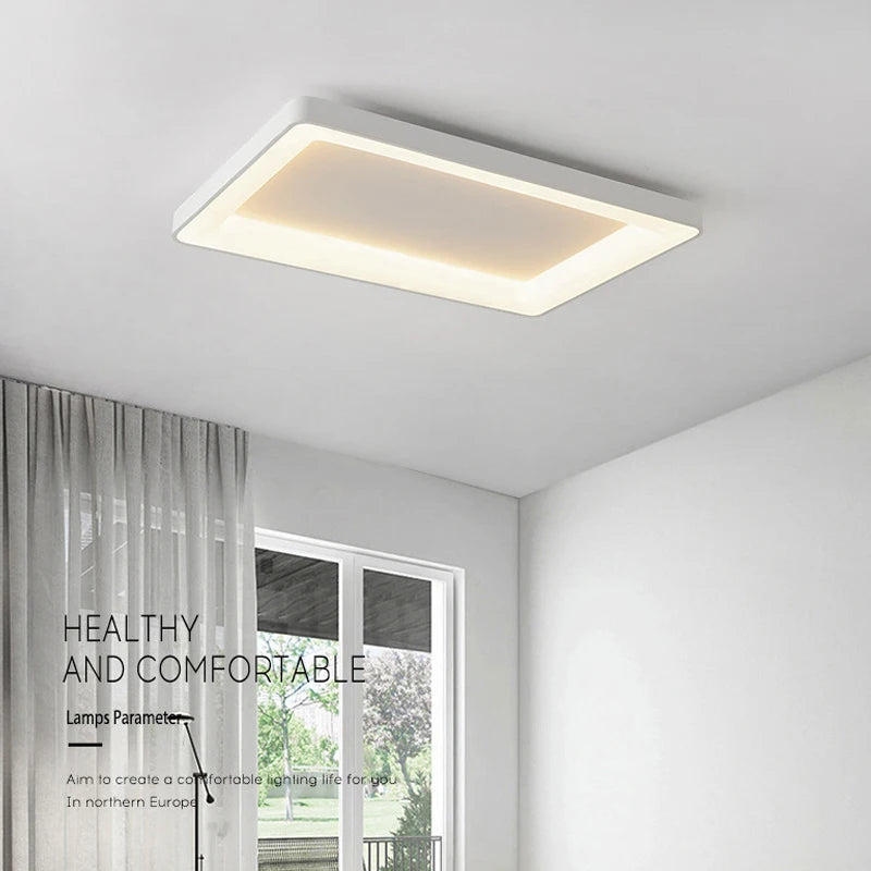 plafonnier led simple rectangulaire pour intérieur moderne - vue 6 sur 10