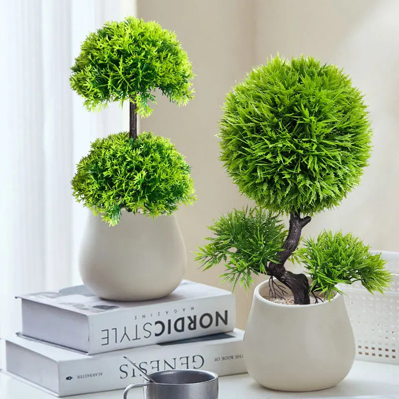 plante artificielle faux pin pour décoration intérieure et extérieure - vue 3 sur 8