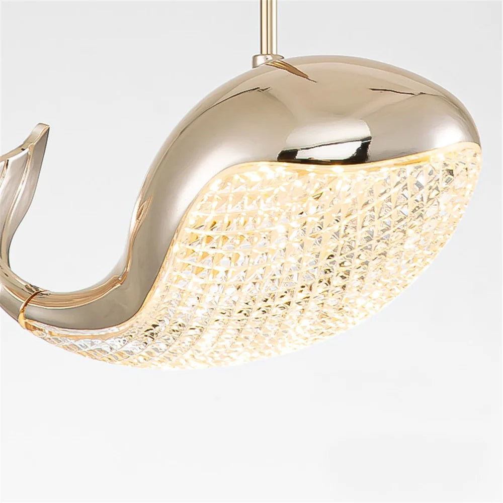 suspension led acrylique dauphin d'or pour enfants - vue 11 sur 10