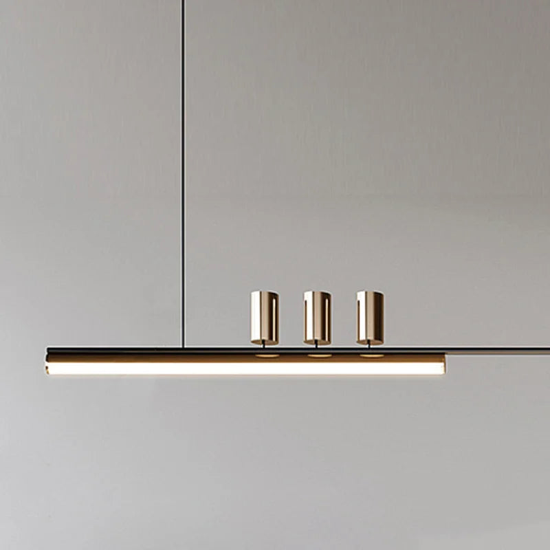 SANDYHA Restaurant moderne Lustres bande linéaire lampe à LED salle à manger Lustre Salon Design Luxe Luminarias Pendentes E Lustres - vue 5 sur 15