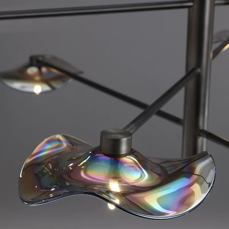 lustre en verre suspension métal ampoule g4 hauteur ajustable - vue 6 sur 18