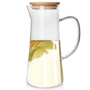 Carafe verre poignée couvercle bambou 135 cl