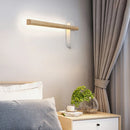 Adjustable nordic wood and metal minimalist wall light