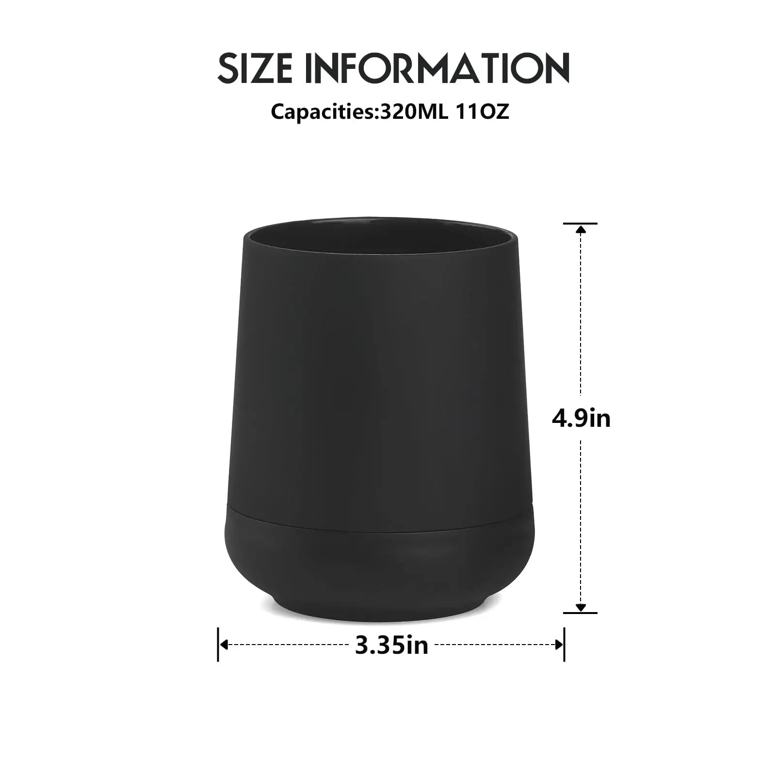 Matte Black toothbrush holders for bathrooms with silicon boot, Modern tooth brushing and toothpaste holder cup for bathroom Org - vue 6 sur 6