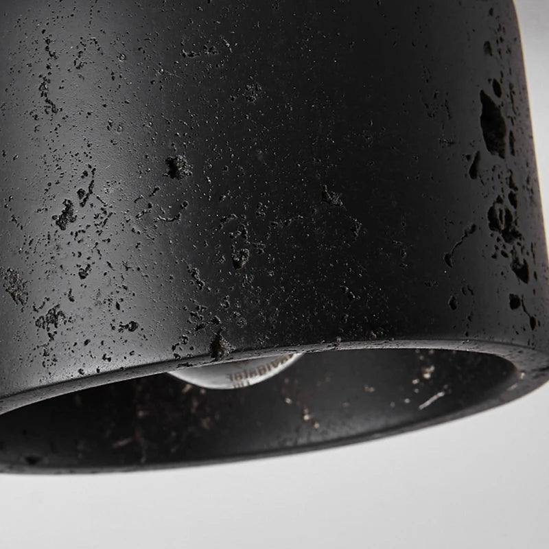 Nordique Wabi Sabi décoratif couloir balcon plafond marbre lumière japonaise salon chambre LED noir Applique plafonnier - vue 7 sur 7