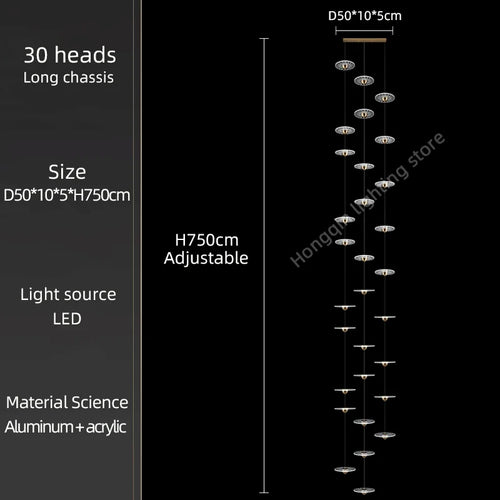 lustre moderne pour escalier design nordique simple et élégant - vue 22 sur 21