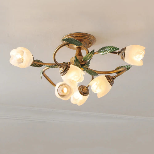 lampe décorative led 6 têtes style rétro américain romantique