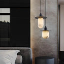 Lustre design de luxe en marbre naturel et laiton