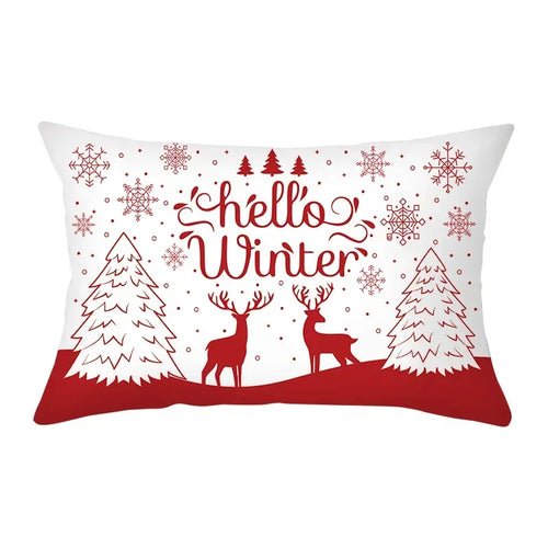 housse de coussin de noël rouge pour décoration intérieure