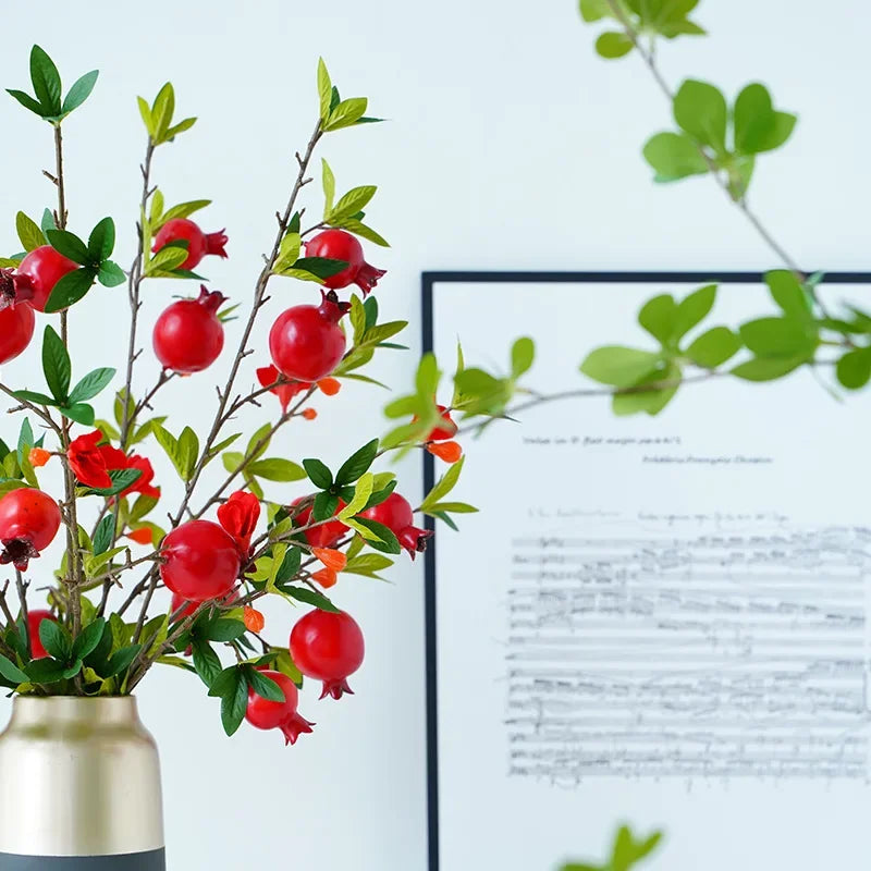 plante verte artificielle 5 têtes grenades décoration intérieure - vue 2 sur 8