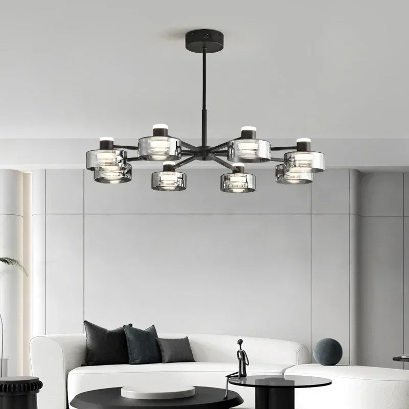 lustre moderne minimaliste verre led décoration maison éclairage