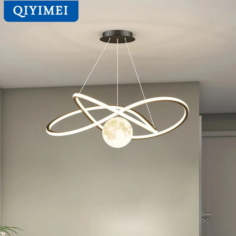 Lustre led arrondi pour décoration intérieure - vue 6 sur 18