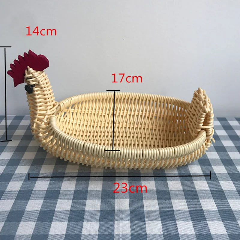 panier de rangement en rotin tissé style animal fait main - vue 28 sur 29