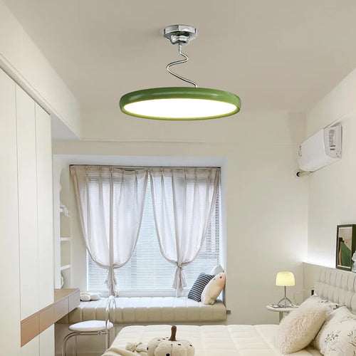 lustre moderne simple style nordique en aluminium avec lumières LED - vue 5 sur 18