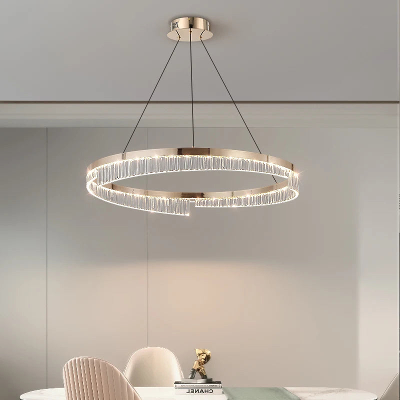 lustre led moderne 2023 en aluminium pour éclairage de luxe - vue 5 sur 12
