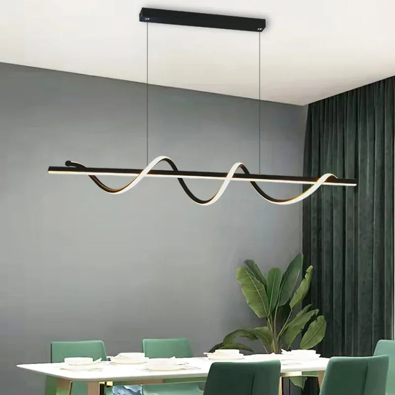 suspension moderne avec lumières led réglables design élégant décor intérieur - vue 4 sur 14