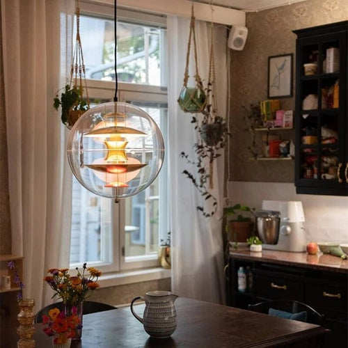 Design nordique en verre: Suspension Globe - vue 6 sur 9