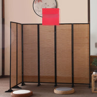 Chinese style bamboo screen partition wall, folding movable baffle in living room, blocking modern minimalist office