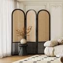 French rattan woven screen, solid wood, foldable, movable fireplace, covering living room decoration, simple home entry