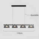 lustre minimaliste italien en verre rayé avec lumières led