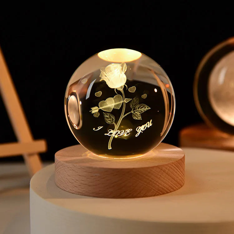 boule de cristal 3D système solaire gravé cadeau décoratif - vue 22 sur 32