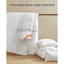 Couette, Duvet 220 x 240 cm, Couette Matelassée avec 8 Boucles, Édredon 300 GSM, Couette King Size, Blanc