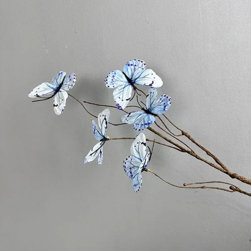 branche de papillon artificielle avec fausses fleurs décoratives pour jardin - vue 12 sur 13