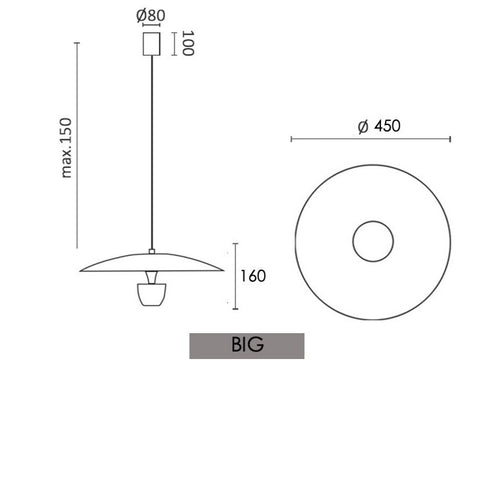 Suspension design LED avec abat-jour arrondie nordic Fuji - vue 9 sur 8