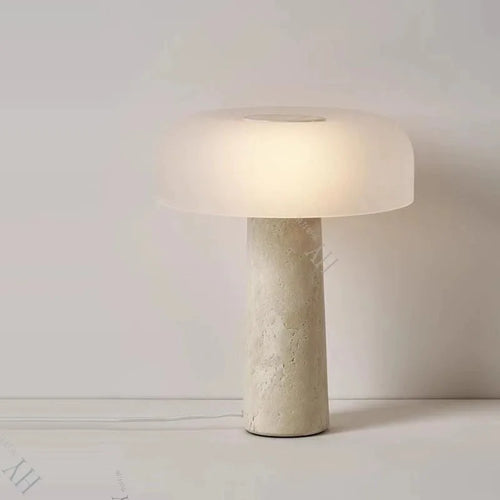 lampe de chevet pierre naturelle rétro styliste déco maison - vue 2 sur 3
